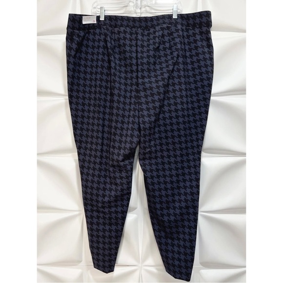 Lane Bryant Women’s Sz 26 Black Blue Houndstooth On-the-Go Ankle Pants NEW - Picture 8 of 10